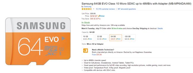 Fotografía - [Offre Alerte] Amazon a Samsung cartes MicroSD EVO Going cher: 64 Go pour 20 $, 128 Go pour 70 $